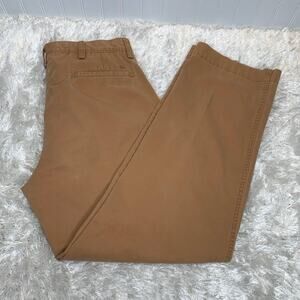 Life Khaki Brown Flat Front Chino Pants Sz 36 x 32 Relaxed Straight